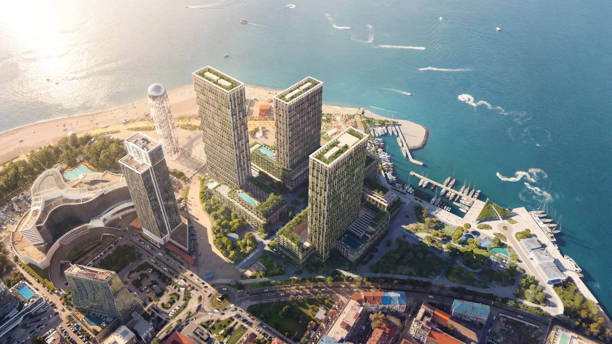 Silk Towers waterfront development in Old Batumi Georgia